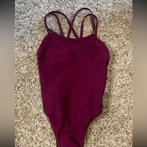 Jolyn Clothing Burgundy One-Piece Swimsuit